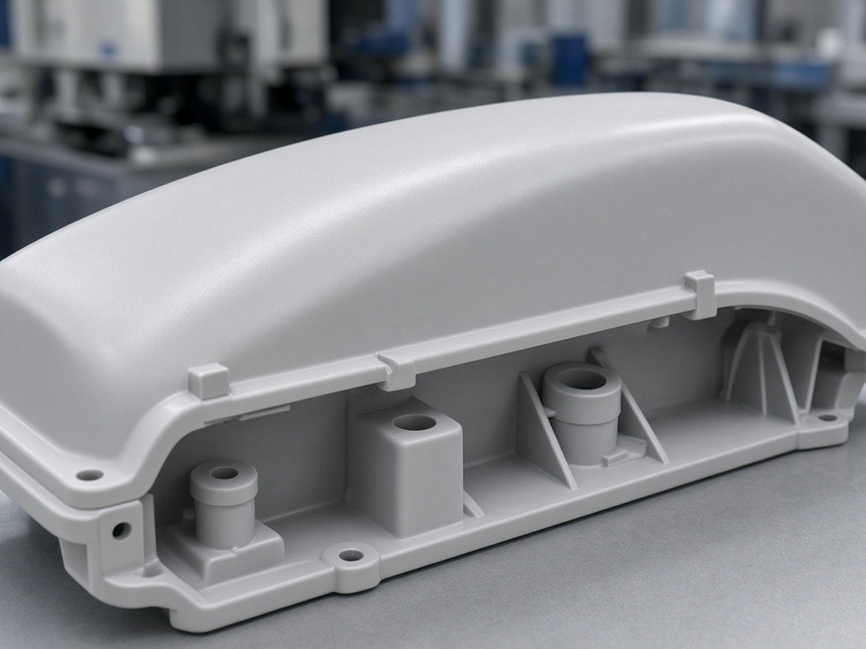 Large custom plastic cover for industrial equipment