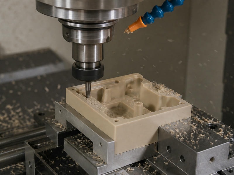 Präzisionsbearbeitung eines technischen Kunststoffbauteils